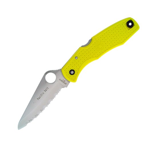Spyderco Pacific Salt, Yellow FRN Handle, Serrated Spyderco Pacific Salt, Yellow FRN Handle, Serrated