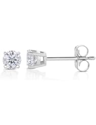IGI Certified 1/3 CT Diamond Stud Earrings 14k White Gold (I2 Clarity, H-I Color)