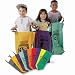Price is for set. Product Details: An old idea with brand new twists that combine fun and cognitive learning. These bright, durable sacks teach numbers, colors and languages. Each has a flat bottom, super-stitched seams, and two nylon web handles. Size 25"H x 12"W x 12"D. Machine washable and dryer safe. Sturdy vinyl storage bag included. Features: Durable, long lasting. Machine washable and safe. Use for integrating movement and cognitive learning