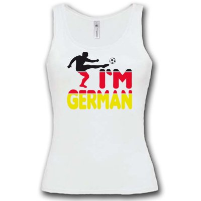 DEUTSCHLAND MOTIV 2 Damen Tank Top Weiss / Schwarz-Rot-Gelb Gr. M