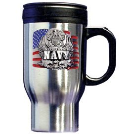 New Travel Mug US Navy Part Of Our Popular US Military Themed Collection Hand Painted 3-D Emblem