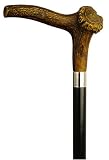 Walking Cane-Stag Horn Handle. This walking stick is a unisex cane and it has an injection molded handle-stag horn style. This walking aid has a set onblack maple with 36 inhes long shaft. This wooden cane has a weight capacity of 250 pounds.