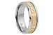 Titanium Ring with IP Yellow Gold Hammered Greek Key Center