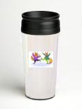 16 oz. Double Wall Insulated Tumbler with ice-skating foxes - Paper Insert