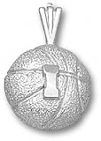 Illinois Fighting Illini Solid Sterling Silver ''I'' Basketball Pendant