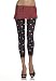 Opaque Leggings Footless Tights with Skull and Heart Prints