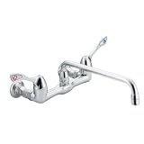Moen 8119 M?Dura Two-Handle Wall Mount Faucet with Spout, Chrome