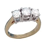 14K 1.50 CTW Three-Stone Diamond Ring