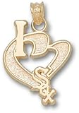 Chicago White I Heart Sox 3/4 Charm/Pendant -14K/10K, Stainless Steel or Gold Plated