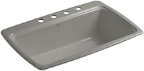 Hot Sale Kohler K-5863-4-K4 Cape Dory Self-Rimming Kitchen Sink with Four-Hole Faucet Drilling, Cashmere