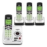 Vtech DECT 6.0 Black/White Expandable 4-Handset Cordless Phone System with Digital Answering Device and Caller ID (CS6229-4)