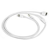 3 in 1 Audio/Synch/Charging cable for iPhone & iPod（White）[NWTIPH3N1U2AW]