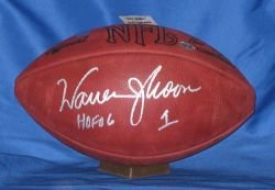 Warren Moon Signed Wilson NFL Football w/HOF 06 Oilers