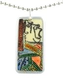 3 Sisters Queen of Hearts Domino Necklace