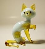 Blown Glass Art Animal Figurine Siamese CAT