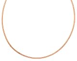 14k Rose Gold Round 2mm Italian Flexible Omega Chain Necklace, 18