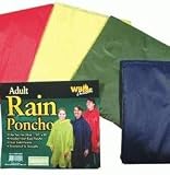 Adult Hooded Vinyl Rain Poncho (1-pc Random Color) (Closure Snaps on Sides) 50x80 Inches