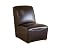 Baxton Studio Armless Leather Accent Chair, Espresso Brown