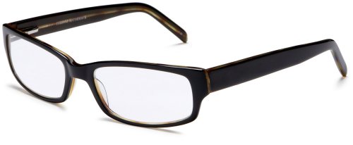 Corinne McCormack Men's Brian Reading Glasses,Jet Frame/Clear Lens,1.50 Strength