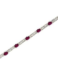 14kt Yellow Gold Oval Ruby and Diamond Bracelet