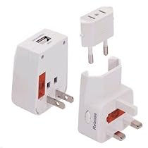 Worldwide USB Travel Adaptor / Charger Plug - Works in 175 Countries