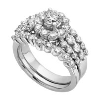 14kt. White Gold 2 ct. tw. Diamond Wedding Set