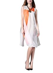Silk Above the Knee Sleeveless Shift  Dress