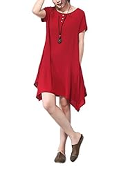 Sexy Vintage Linen Elbow Length Sleeves Short  Dress
