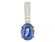 14K White Gold Sapphire and Diamond Pendant