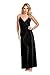 iCollection Women's Long Lace Trimmed Satin Gown