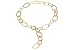 14K Yellow Gold Matte-Finish Hand-Crafted Marquise-Shaped Open Link Lariet Necklace, Enhanced with Burnish Set Diamonds.