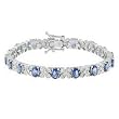 14K White Gold Sapphire and Diamond Bracelet