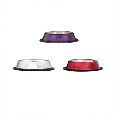 Proselect Bone & Paw Embossed Bowl 64Oz Stainless