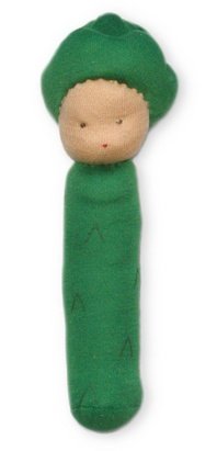 Organic Egyptian Cotton Asparagus Teething Toy - Safe, Non-toxic Toy