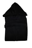 Produkt-Bild: Damen und Herren Microfaser SOFT FLEECE Bademantel mit Kaputze L in SCHWARZ