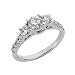 14k White 3 Stone 1.25 Ct Diamond Engagement Ring - Size 7.0