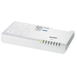 ZyXEL PLA491 HomePlug AV 200mbps Powerline Ethernet Adapter w/4 Port Fast Ethernet Switch and Power Strip