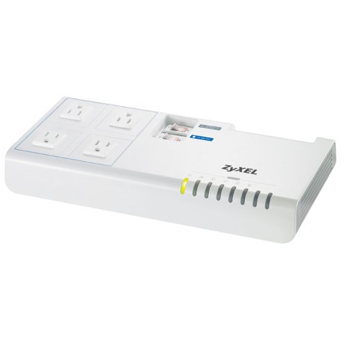 ZyXEL PLA491 HomePlug AV 200mbps Powerline Ethernet Adapter w/4 Port Fast Ethernet Switch and Power Strip