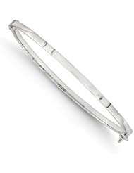 Leslies 14K White Gold Polished Hinged Bangle