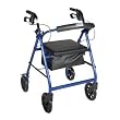 Aluminum Rollator with Fold Up and Removable Back Support, Padded Seat, 8" Casters with Loop Locks