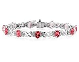 14k White Gold Diamond and Ruby Bracelet