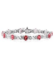 14k White Gold Diamond and Ruby Bracelet