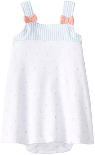Isaac Mizrahi Baby-Girls Newborn Nautical Sleeveless Sundress with Built-In Diaper Cover, Multi, 9 Months