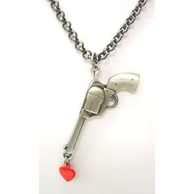 Kitsch n Kouture Love Gun Pistol and Heart Pendant with chain