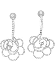 Diamond Earrings 14K White Gold Pair 1 3/4 Ct Tw Diamond Earrings