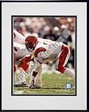 Anthony Munoz In Three Point Stance Double Matted 8 X 10 Photograph in Black Anodized Aluminum Frame