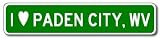 I Love PADEN CITY, WEST VIRGINIA City Limit Sign - 4 x 18 inches