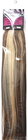 Miss Flirty Remy 5A+ 22" Clip in Straight Human Hair Extensions 10 Piece Deluxe Full Head Set 170 Grams Many Colors Available (Dark Ash Brown/Pale Blonde Mix 5A/24)