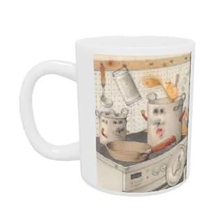 On the Kitchen Range 2003 (w/c on paper) by Kestutis Kasparavicius - Mug - Standard Size