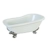 Kingston Brass BATUBW 7-Inch Length Ceramic Tub Miniature with Silver Clawfoot, White